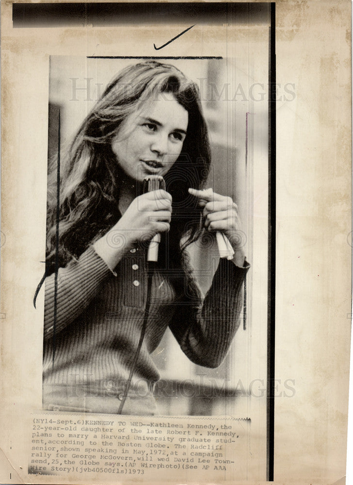 1973 Press Photo Kathleen Hartington Kennedy Maryland - Historic Images