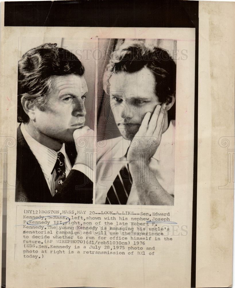 1976 Press Photo Edward Kennedy Joseph nephew - Historic Images