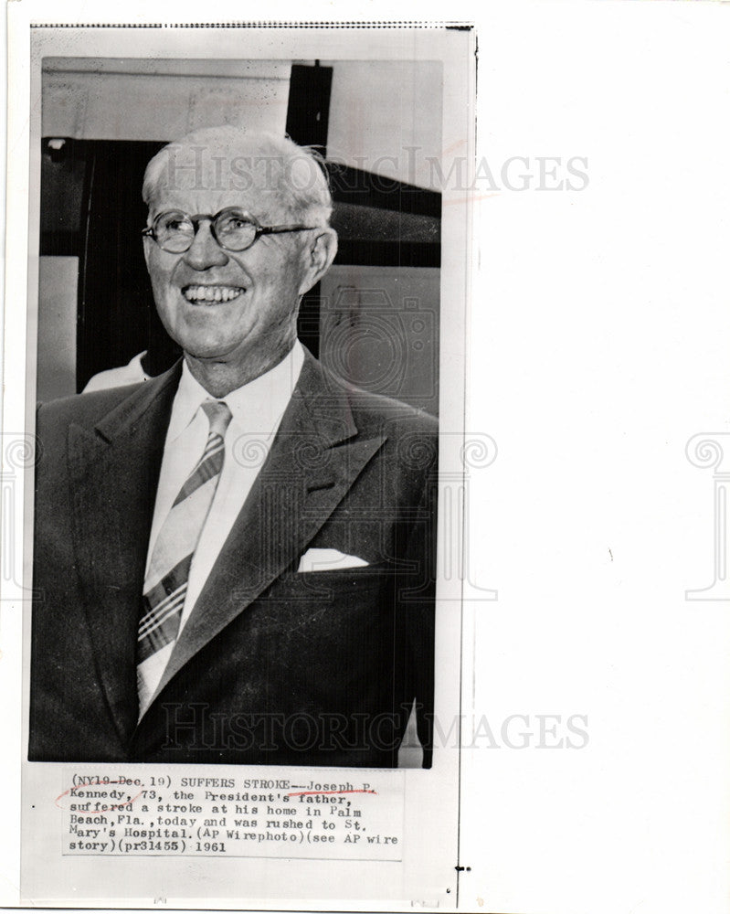 1961 Press Photo Joseph P.Kennedy businessman political - Historic Images