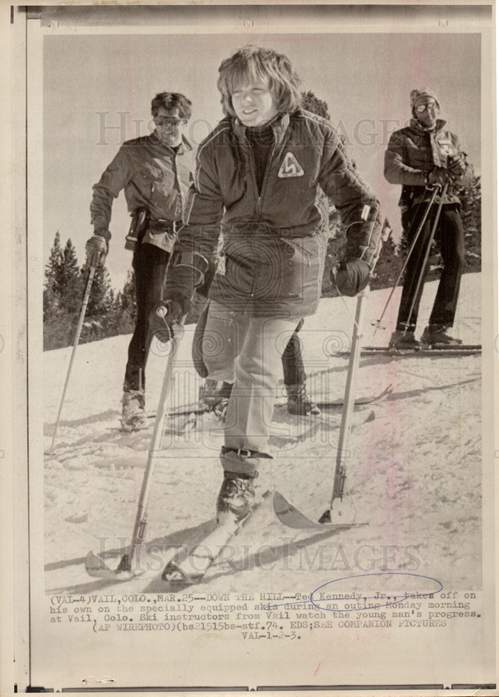 1974 Press Photo Ted Kennedy Jr  at Vail - Historic Images