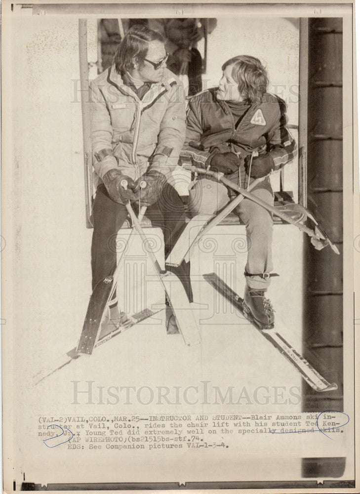 1974 Press Photo Ted Kennedy, Jr. Vail Colorado Ski - Historic Images