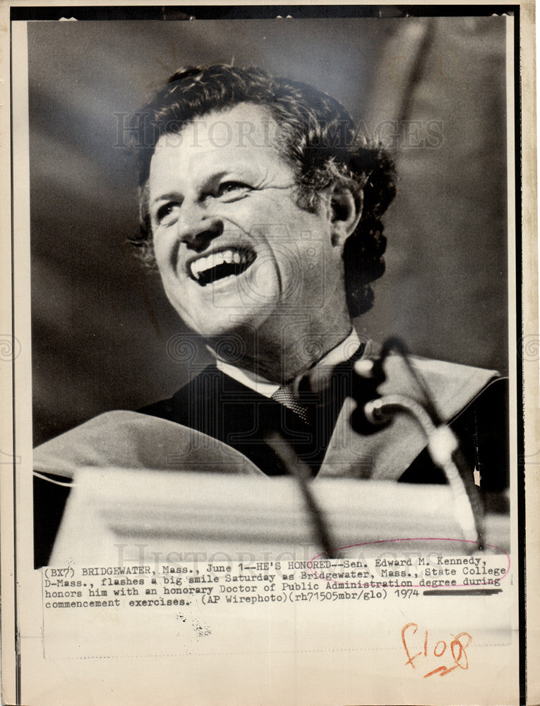 1974 Press Photo Edward M. Kennedy Senator - Historic Images