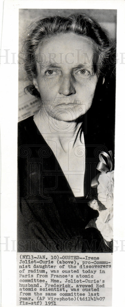 Press Photo Irene Joliot Curie scientist French - Historic Images