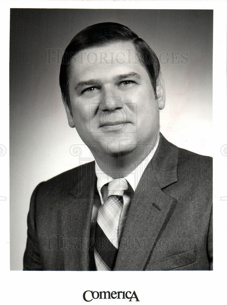 1986 Press Photo Thomas Johnson Comerica bank VP - Historic Images