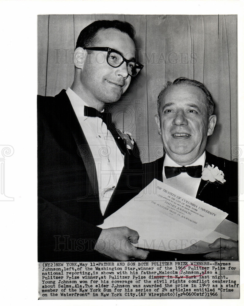 1966 Press Photo Malcolm Johnson journalist New YorkSun - Historic Images