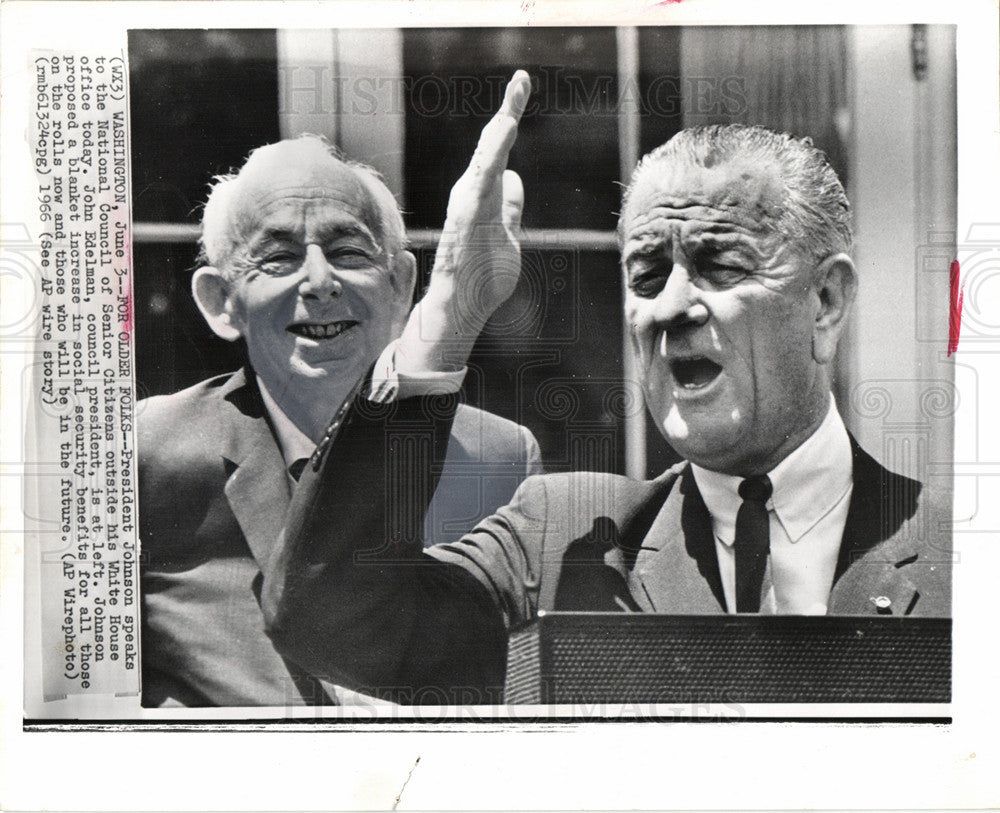 1966 Press Photo Lyndon B. Johnson  President - Historic Images