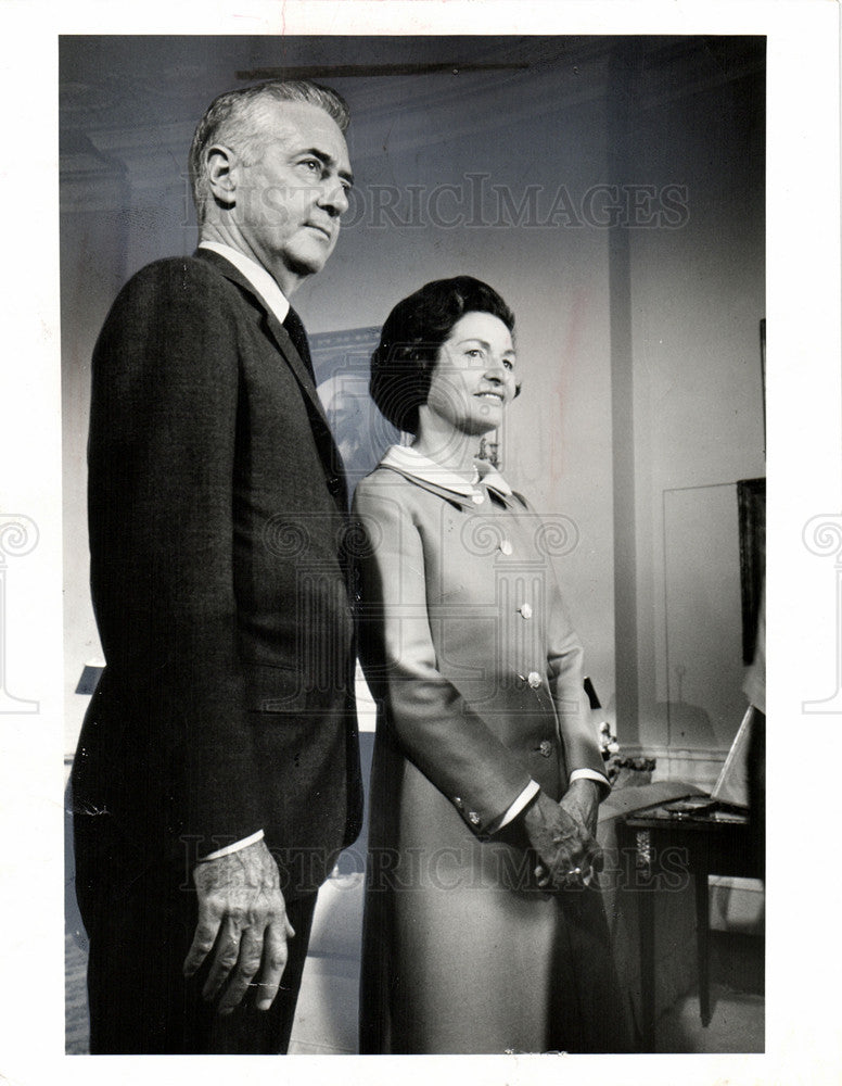 1968 Press Photo Lady Bird Johnson Howard K Smith - Historic Images