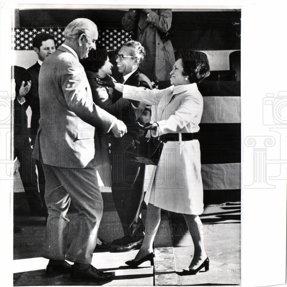 1968 Press Photo Lyndon Johnson Gustavo Diaz Ordaz - Historic Images