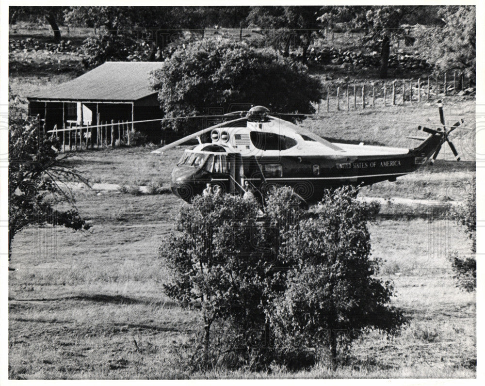 Press Photo Scharnhorst Ranch president helicopter - Historic Images