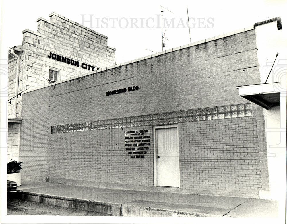 Press Photo Moursund building Johnson City Texas - Historic Images