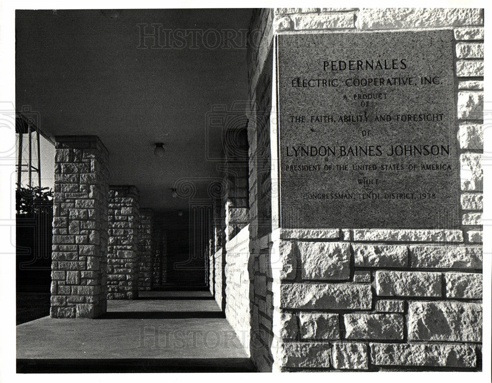 Press Photo Pedernales Electric Co-op cornerstone - Historic Images