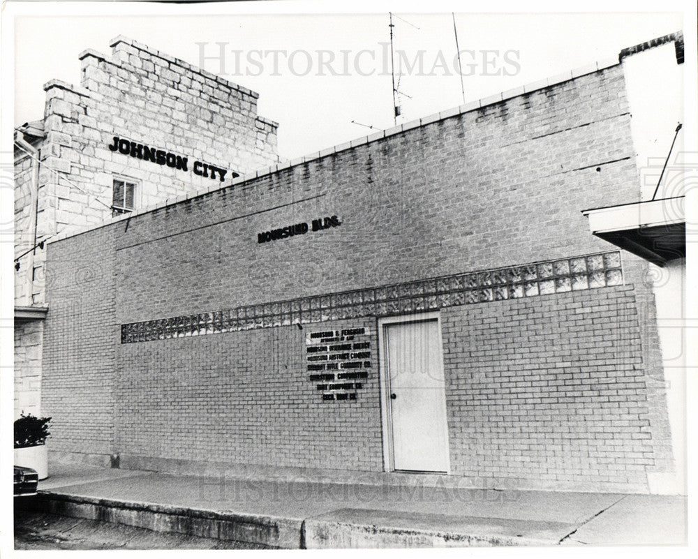 Press Photo Moursund Building Johnson City Texas - Historic Images