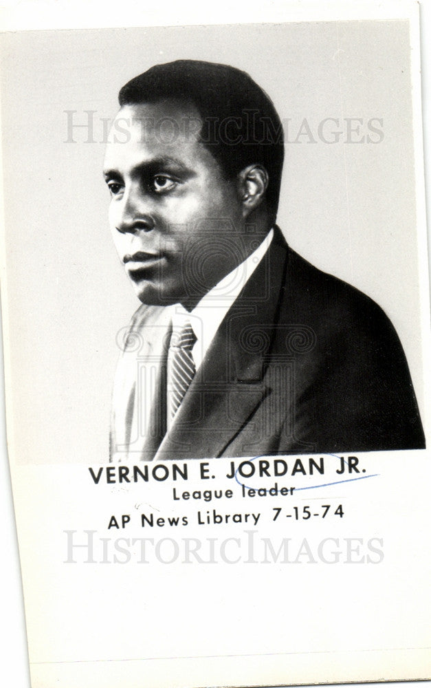 1974 Press Photo Vernon Jordan, Jr, leagu leader, 1970s - Historic Images