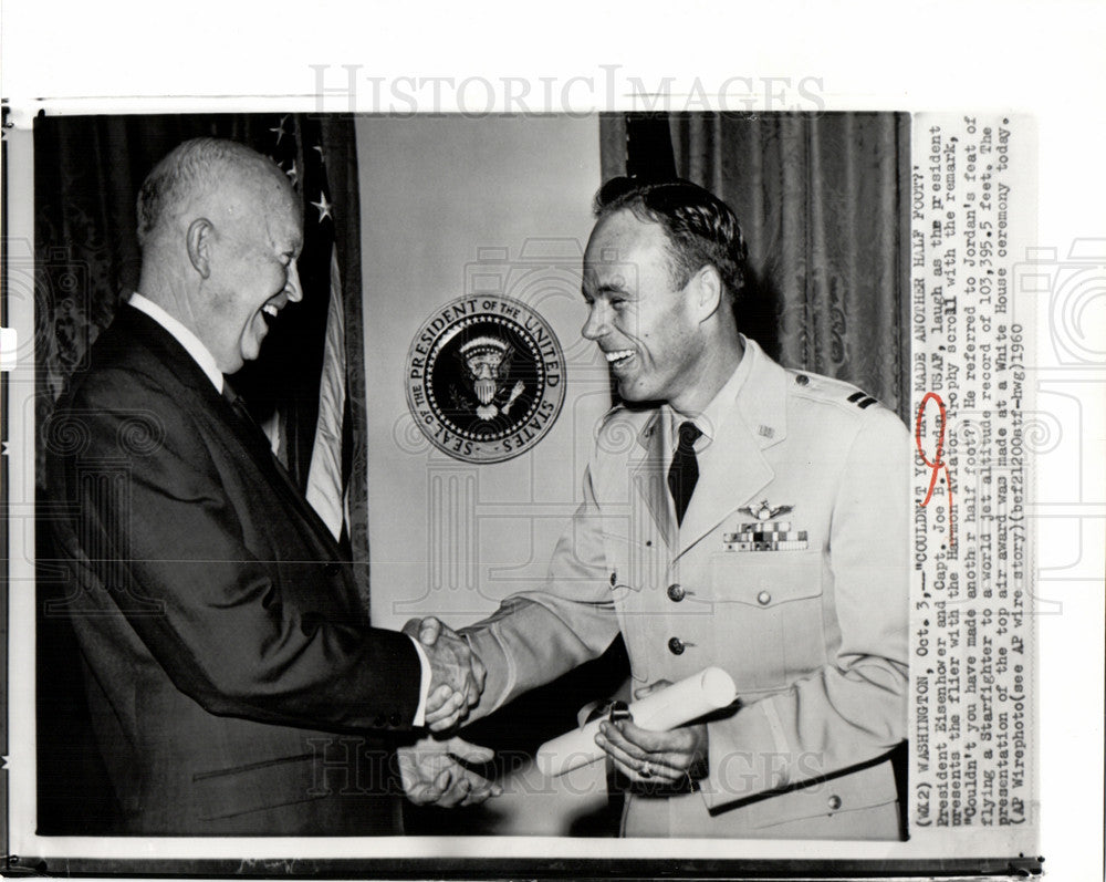 1960 Press Photo President Eisenhower, USAF - Historic Images