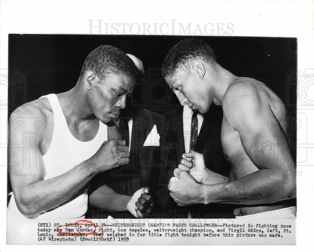 1959 Press Photo Welterweight Champion Dpn Jordan - Historic Images