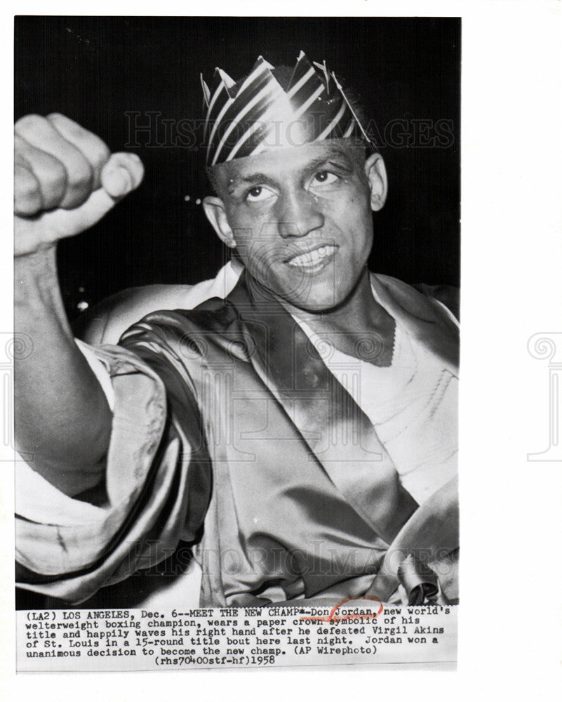 Press Photo Don Jordan Welterweight Champion - Historic Images