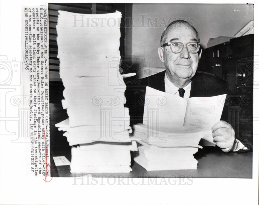 1965 Press Photo Everett Jordan US Senator - Historic Images