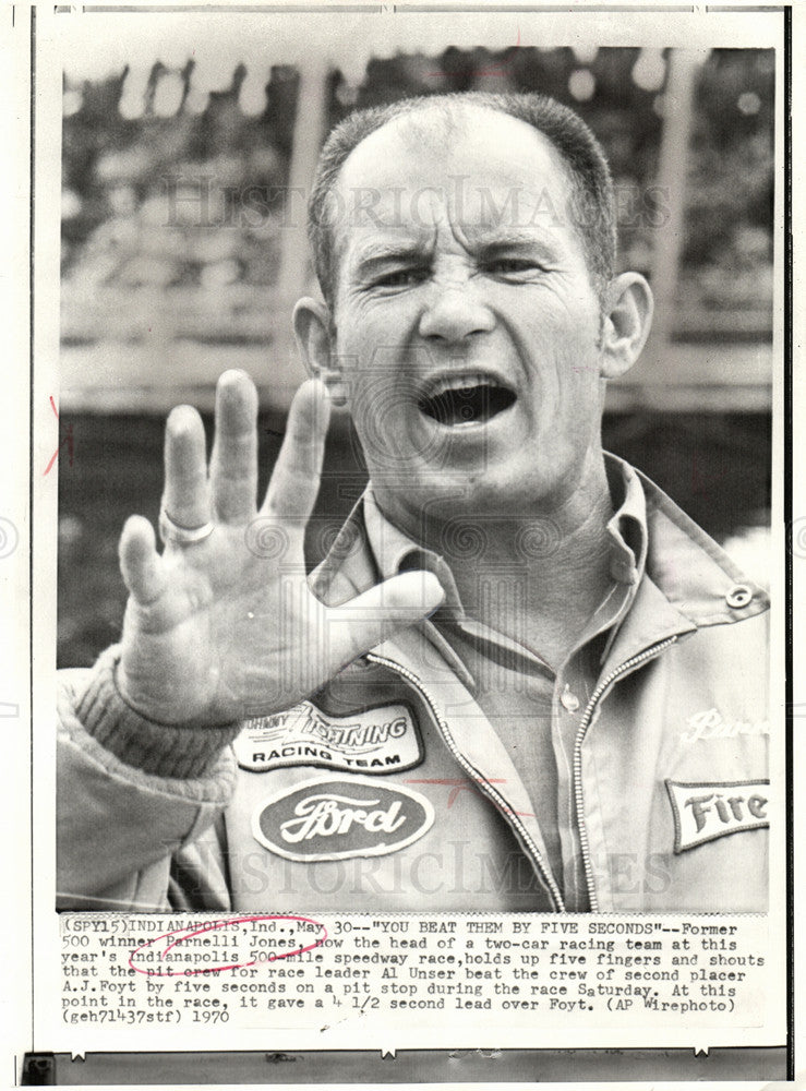 1970 Press Photo Parnelli Jones Racing Team NASCAR - Historic Images