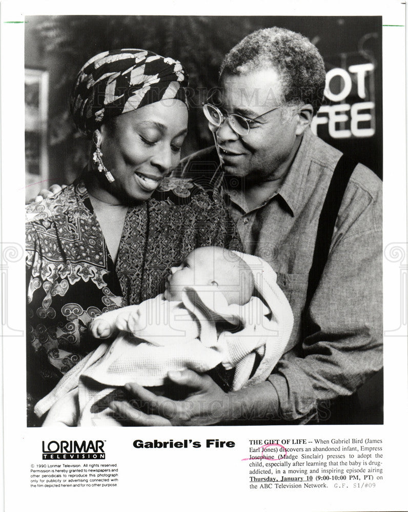 1991 Press Photo James Earl Jones Gabriel's Fire - Historic Images