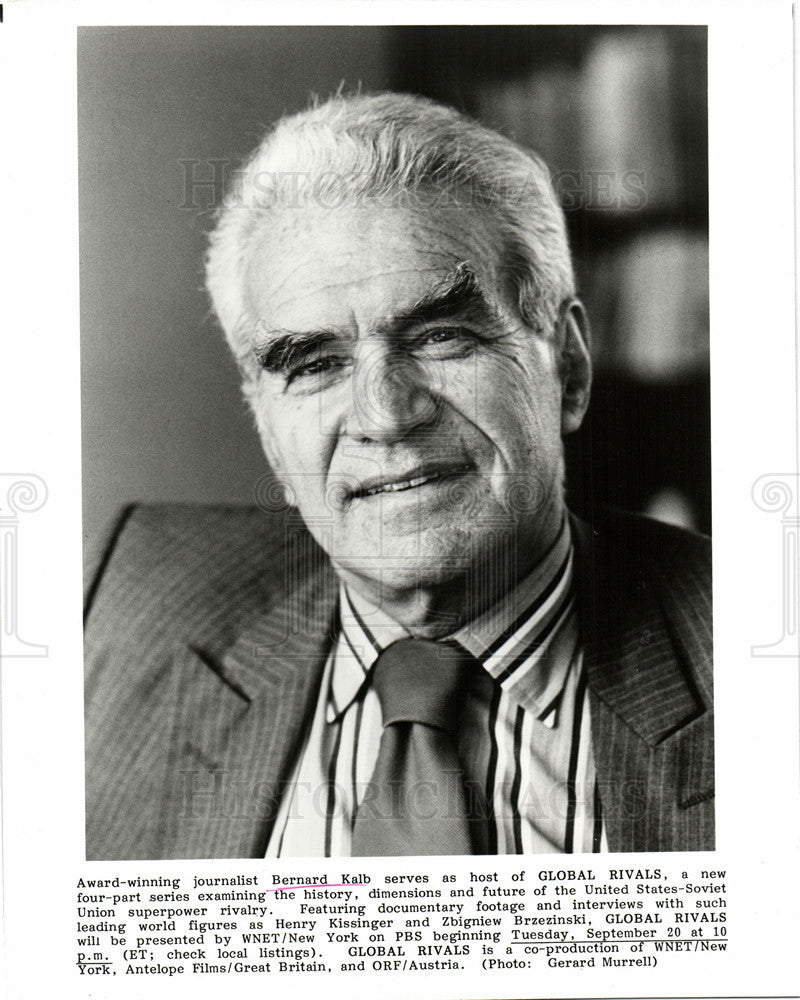 1988 Press Photo Bernard Kalb journalist critic author - Historic Images