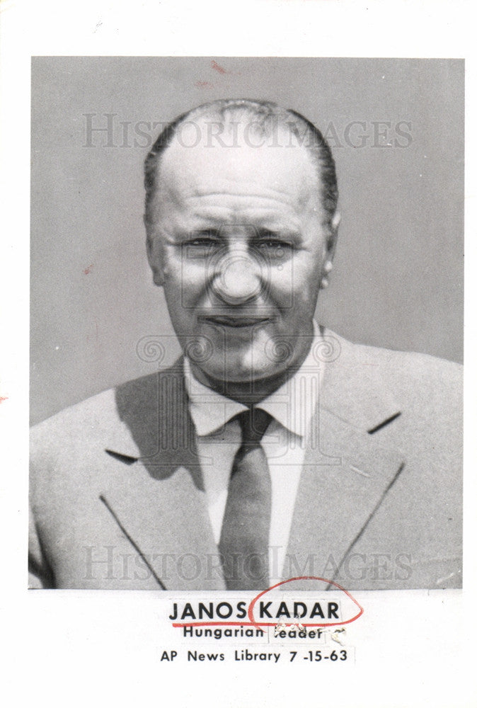 1963 Press Photo Janos Kadar, hungarian leader - Historic Images