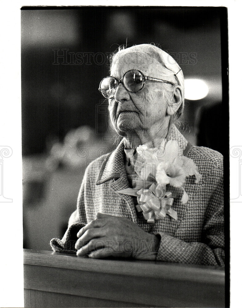 1981 Press Photo Mary Kaczmar Charney 100th birthday - Historic Images