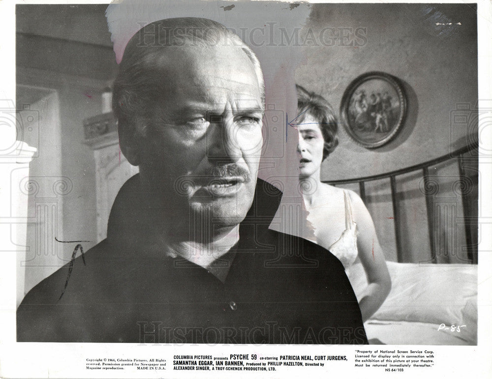 1964 Press Photo Curt Jurgens Curd Actor Psyche - Historic Images