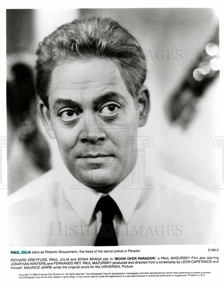 Press Photo Raul Julia Puerto Rican actor - Historic Images