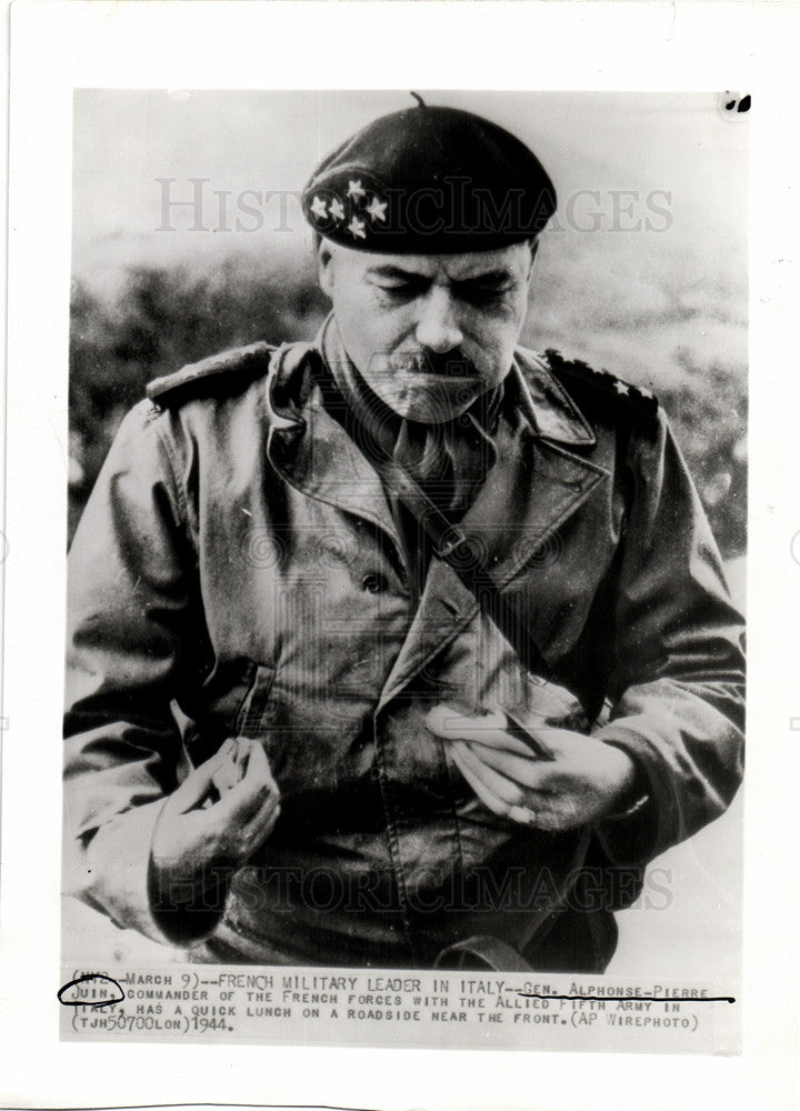 1944 Press Photo Juin commander French forces Italy - Historic Images