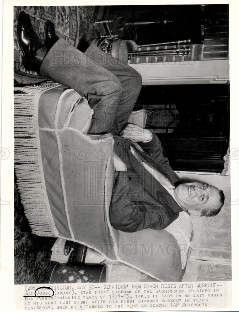 1945 Press Photo JOE JUDGE, STAR FIRST BASEMAN - Historic Images