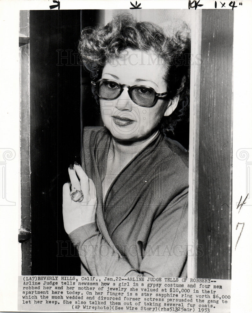 1953 Press Photo Arline Judge American actress - Historic Images