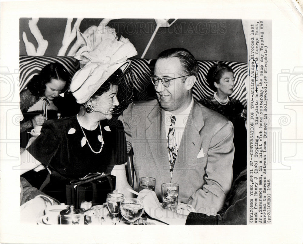 1948 Press Photo Arline Judge, George Ross, Jr. - Historic Images