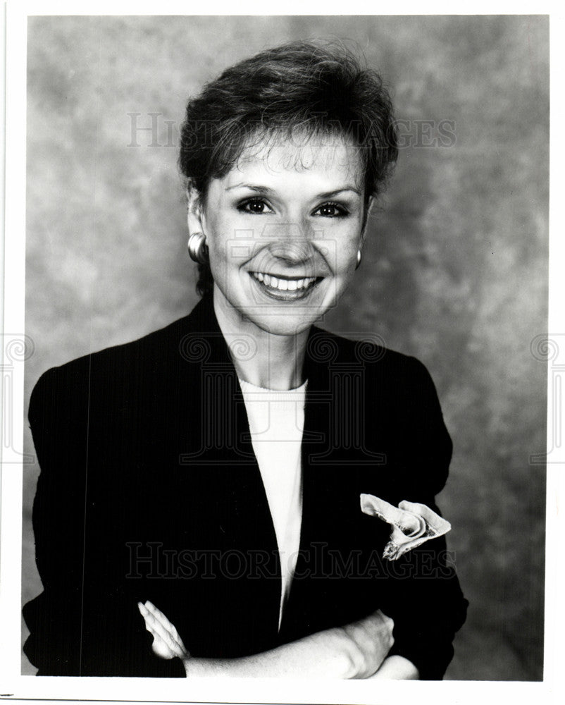 1991 Press Photo Andrea Joyce sportscaster NBC Sports - Historic Images