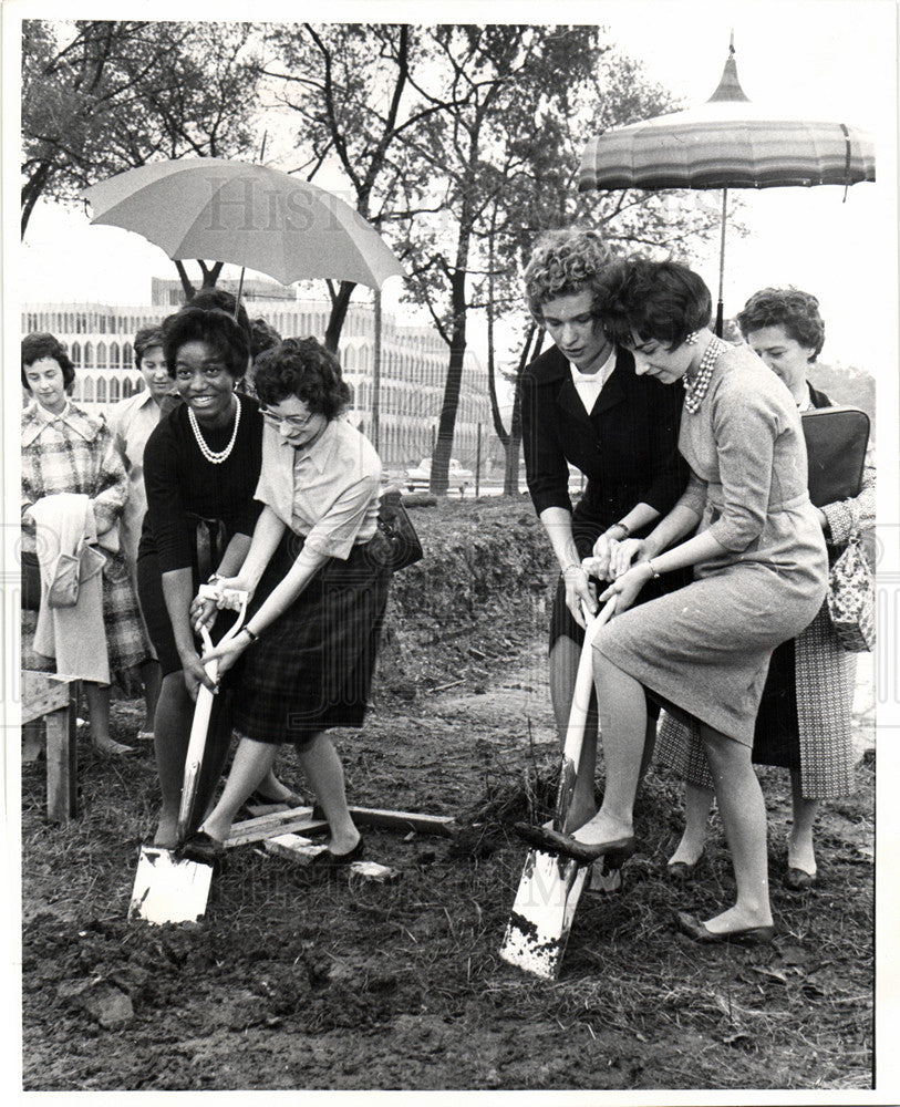 1962 Press Photo Wayne State University groundbreaking - Historic Images