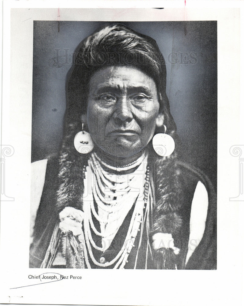 1975 Press Photo Chief Joseph Nez Perce tribe Wallowa - Historic Images