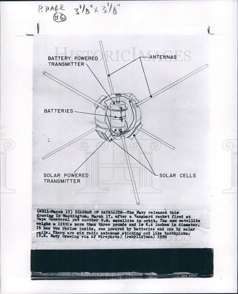 1958 Press Photo Satellite - Historic Images