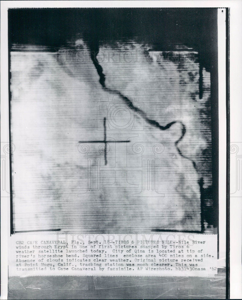 1962 Press Photo Tiros 6 Weather Satellite Nile River - Historic Images