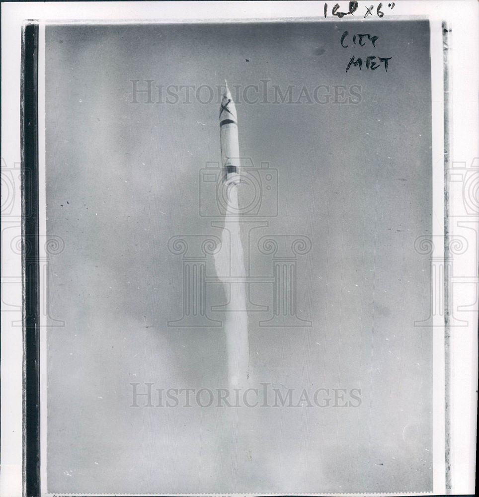 1957 Press Photo Jupiter Rocket Cape Canaveral Florida - Historic Images