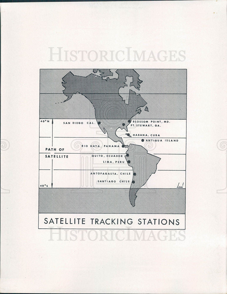 1957 Press Photo Satellite Tracking Station Diagram - Historic Images