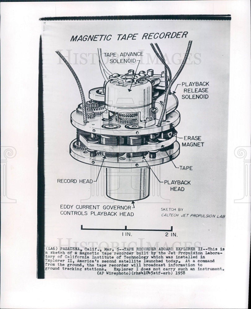 1958 Press Photo TAPE RECORDER ABOARD  EXPLORER II - Historic Images