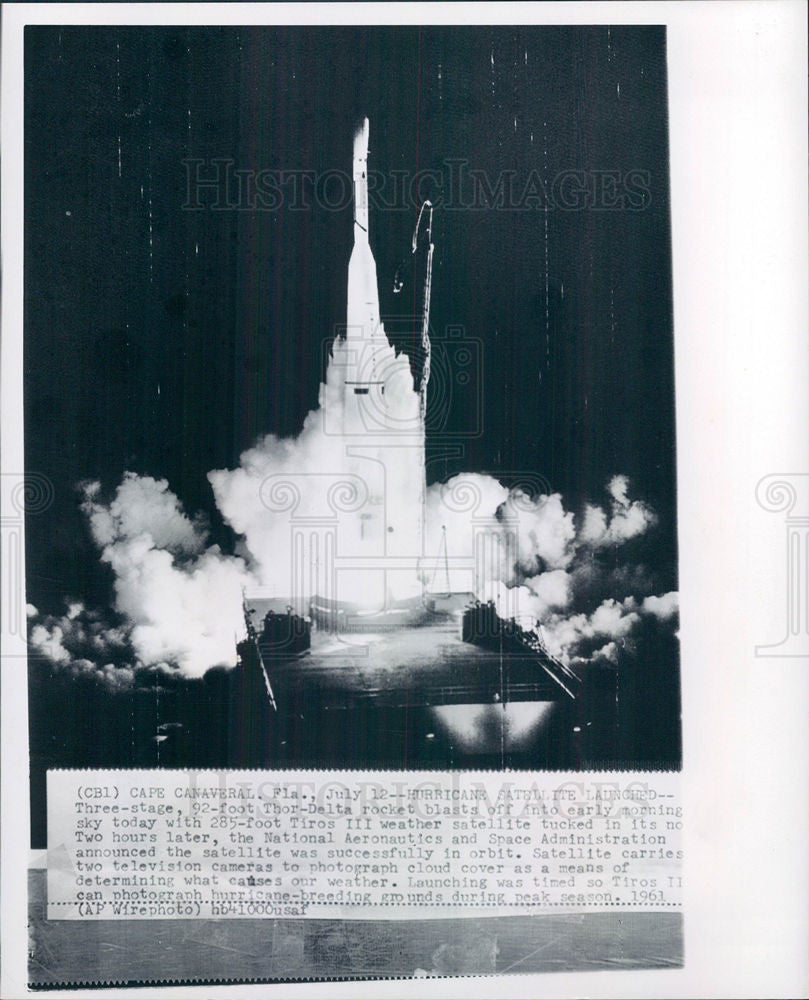 1961 Press Photo Thor-Delta Rocket Launch TirosIII - Historic Images