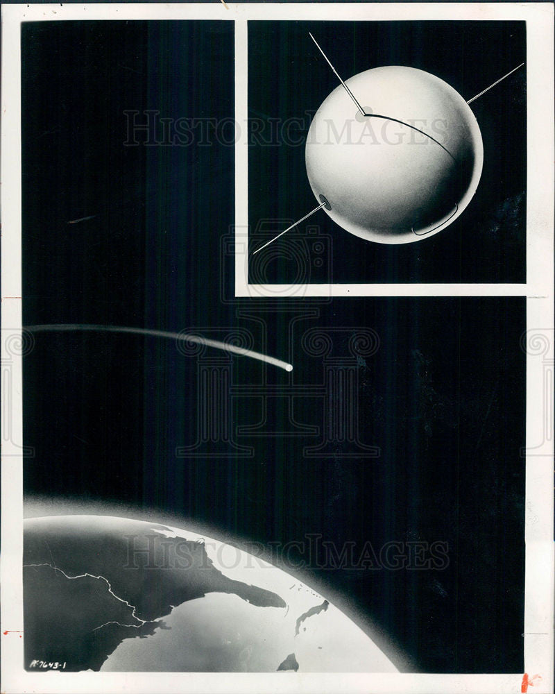 1956 Press Photo Artist&#39;s conception of satellite - Historic Images