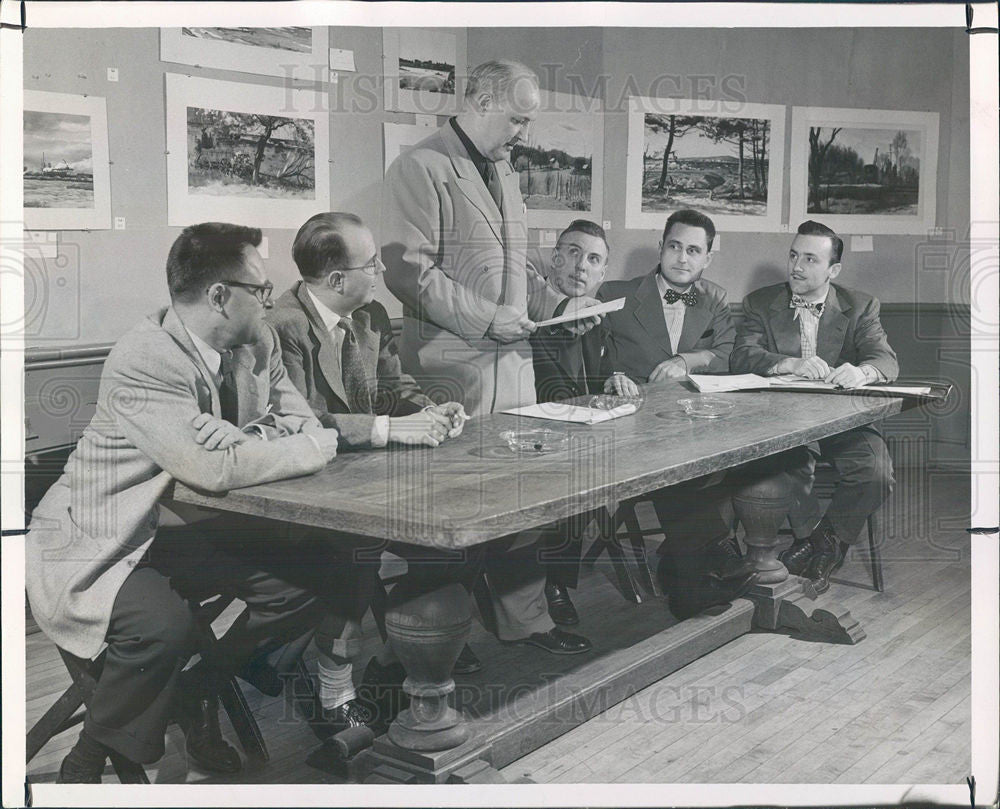 1956 Press Photo Scarab Club Members - Historic Images