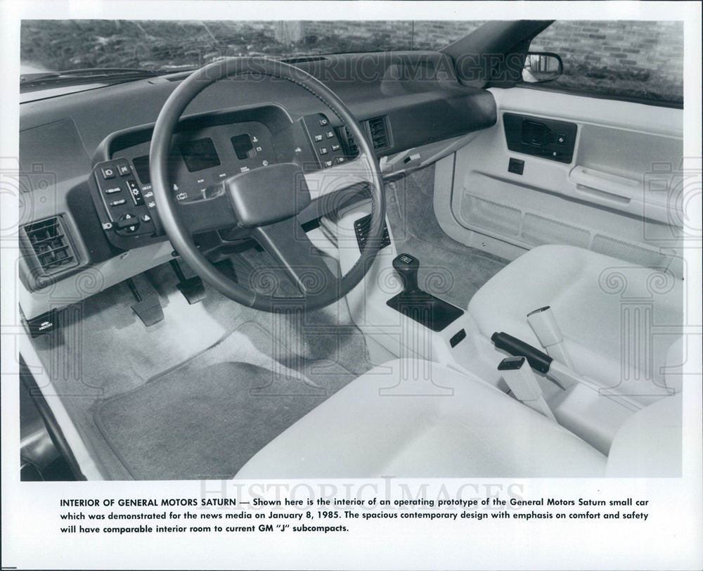 1985 Press Photo Saturn General Motors Car Interior - Historic Images