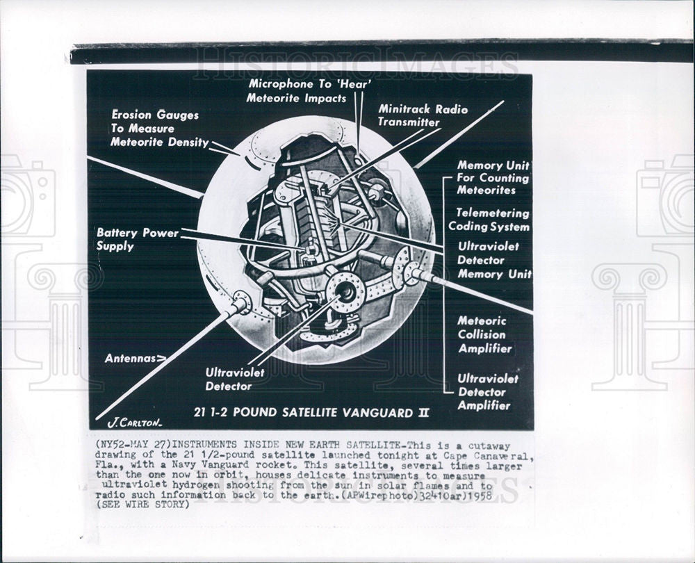 1958 Press Photo Satellite Antenna Communication Rocket - Historic Images