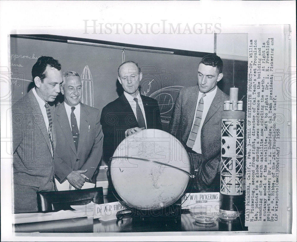 1958 Press Photo William H. Pickering Propulsion Lab - Historic Images