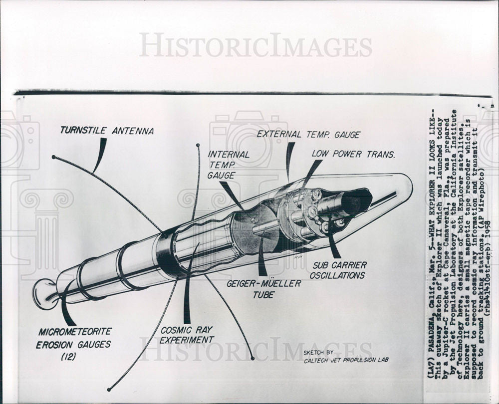 1958 Press Photo Explorer II Jet Propulsion Lab - Historic Images