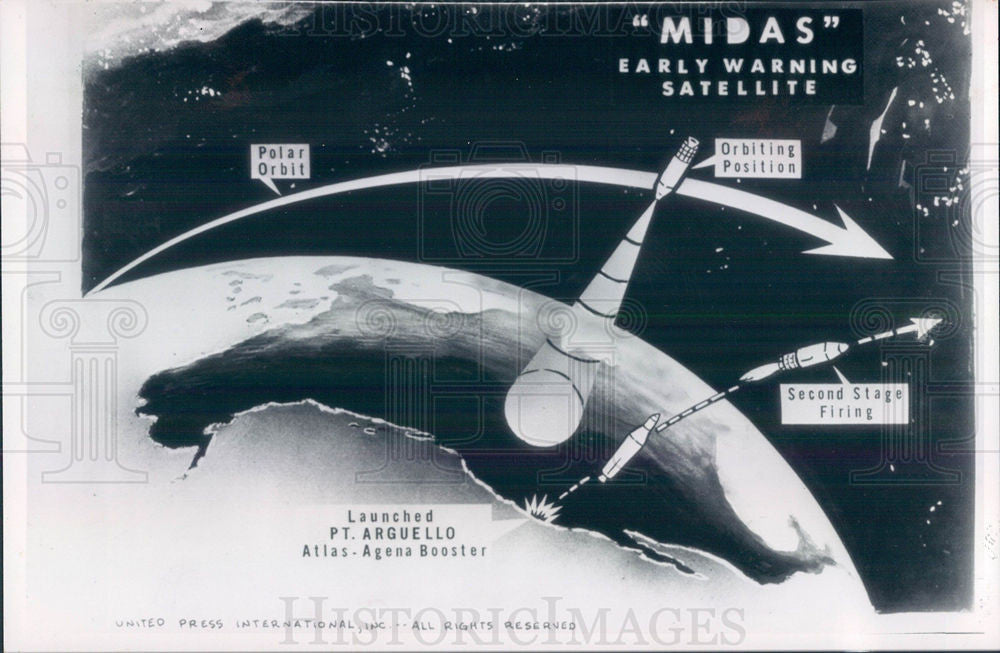 1961 Press Photo midas HL spacecraft USA - Historic Images