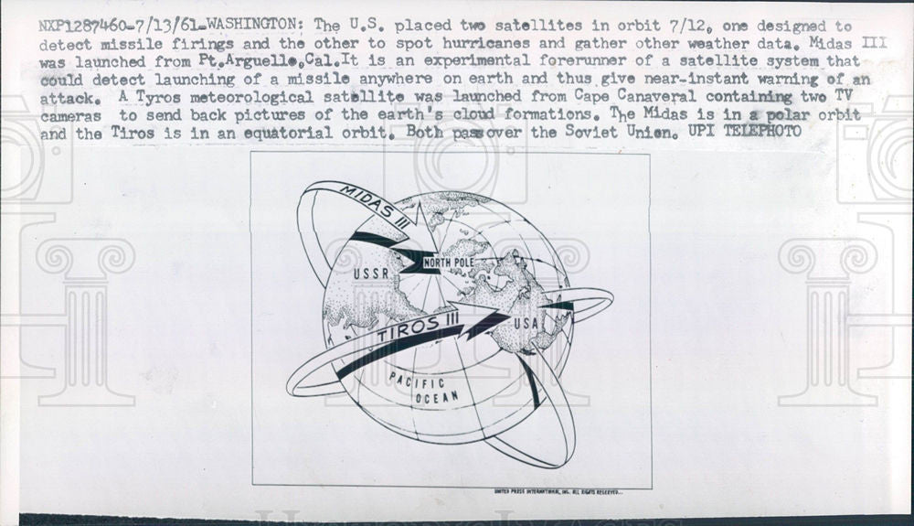 1961 Press Photo Satellite - Historic Images