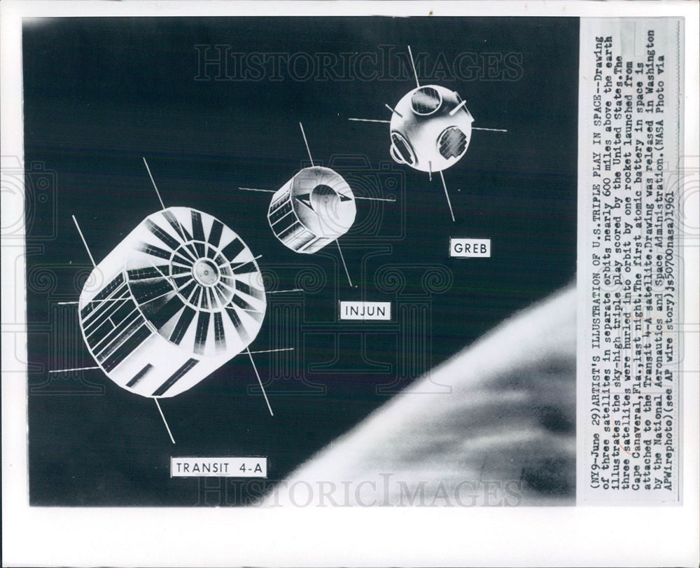 1961 Press Photo Satellite Antenna Communication Rocket - Historic Images